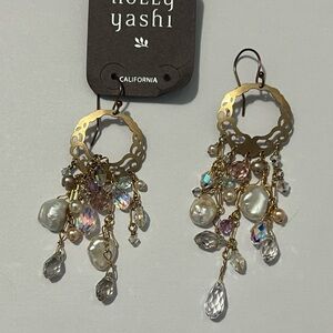 Holly Yashi Gold and Crystal Chandelier Earrings